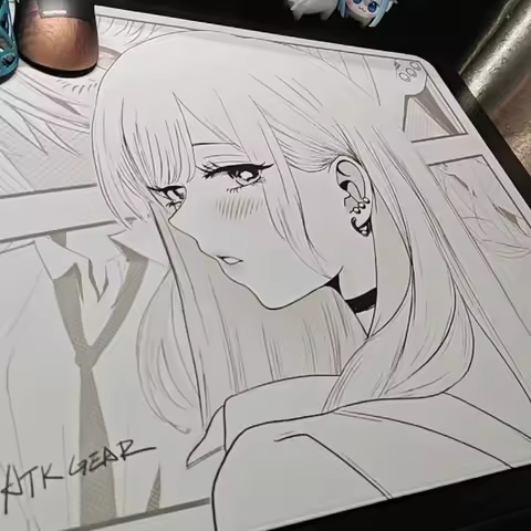 ATK Dream Mid Smooth Mousepad ATK 490x420x4mm SOFT FPS Anime Gaming Mouse Pad Fps Extra Large PC Gam