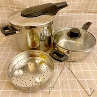 清屋 少用 <全新 一手及二手> WMF Perfect Pro 6.5L+3L高速煲套裝 壓力煲套裝Pressure Cooker Set（德國製，不銹鋼，高速煲/壓力煲 明火 IH 快速） Mad