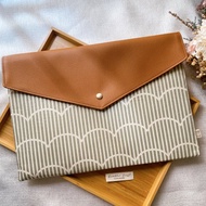 IPad Macbook 平板 電腦 保護套 收納袋 淺綠色波浪條紋款