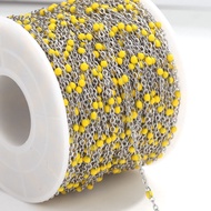 1เมตรโซ่ลูกปัดที่มีสีสันสำหรับทั้งหญิงและชายสร้อยคอพวงกุญแจ DIY เครื่องประดับทำเครื่องเพชรลูกปัดต่าง