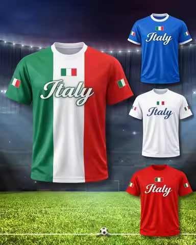 Italy Flag Soccer Jersey Custom Personalized Name Number Men Short Sleeve Tshirt Italy Graphic Quick
