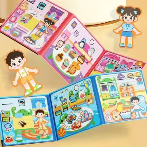Magnetic Quiet Book Scene Decoration Repeatable Magnet Sticker Book Educational Montessori Toys for