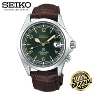 (Officla Warranty) Seiko Prospex Alpinist Green Dial Brown Leather Strap Men Watch SPB121J1