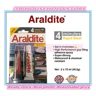 ARALDITE RAPID STEEL 4 MIN EPOXY ADHESIVE HIGH PERFORMANCE / 2ton / hitam putih