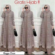 Hayya Dress Set Hijab Bella square Set Hijab Gamis Hayya ML XL Current Muslimah Fashion Eid Gamis Dr