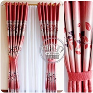 Gorden jendela pintu minimalis bahan blackout Ukuran jumbo 9 gelombang model smokring motif tulif hi