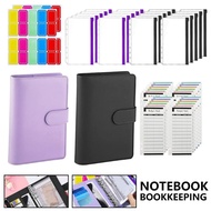 A6 Binder Planner  Notebook Binder And 10 Pieces 6 Hole Binder Zipper Folder,Binder Pockets Cash Env
