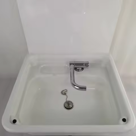 White Acrylic square Wash Basin for RVs and Yachts 445*400*145 mm GR-Y009A