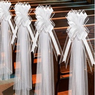 10/6/4 Set White Wedding Bench Bow Snow Organza Hand-Pulled Flower Wedding Decoration Wedding Hall A
