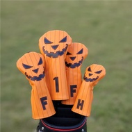Pumpkin Head Halloween GOLF Wood Club Cover Head Cover Club Protective Cover Skull Cap Cover Putter 