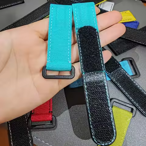 20mm Hook and Loop Fastener Canvas Watch Strap Male for Rolex Daytona Omega Seahorse Rudder Bay Seik