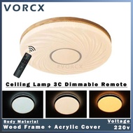 MS Wood LED Ceiling Light Surface Mount Downlight Remote Control Changing Color 3C