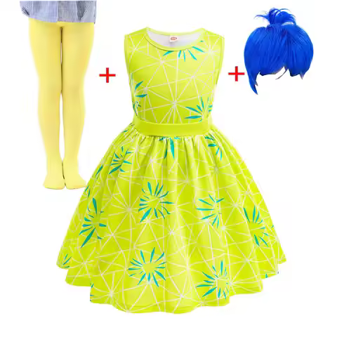 Emotion Drama Animated Film Costume Play Joy Cosplay Dress 2025 Kid Cartoon Movie Role Playing Princ