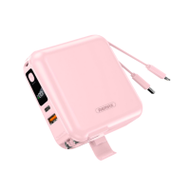 Remax Power Bank undefined ความจุ 15,000 mah รุ่น W1501- แบตสำรองรุ่นฮิต มีปลั๊ก มีสาย มีสายชาร์จในต