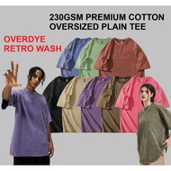 Lollipop Fashion 💝Ready Stock💝230GSM Cotton Oversized Retro Washed Oversized S/Sleeve T-Shirt Street