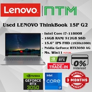 #LT170 USED LENOVO THINKBOOOK 15P G2 Gaming Laptop INTEL I7-11800H 16GB 512GB SSD NVIDIA RTX3050 4GB