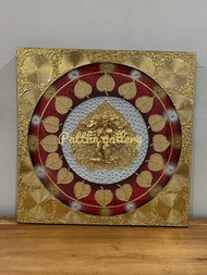 ภาพวาดพระพิฆเนศปางพันกรพื้นแดงเข้มขนาด60/60cm