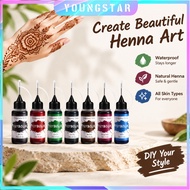 YSAT 12ml Natural Henna Gel Tattoo Paste – Sweat-Proof Waterproof Temporary Body Art Paint, Long Las
