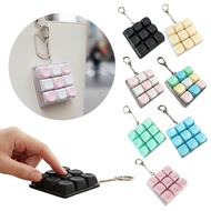 Stress Relief Keyboard Keychain Click 9 Keys Portable Keyboard Keychain Key Button Clicker Y7V3