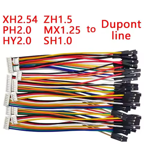 5PCS XH2.54/PH2.0/HY2.0/ZH1.5/MX1.25/SH1.0 To Dupont Line Cable 1P Female 2/3/4/5/6/P 20CM 26AWG 28A