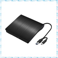 [R Q M U] 2 in 1 USB3.0 TypeC External CD DVD Drive Slim Optical Drive External CD-RW Burner Reader 