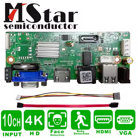 Xm 10Ch 4K Nvr Board Nbd80S10S-Kl Mstar Ssr621Q Cpu Xmeye H.265Ai Gb28181 14Tb Sata Face Detect Onvi