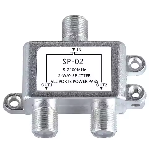Hot 5-2400MHz 2 Ways Coax Cable Splitter TV Antenna Satellite Signal Receiver Connector SAT/ANT Coax