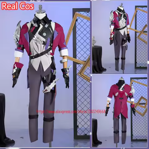 RealCos Game Honkai Star Rail Cosplay Sampo Koski Costume Red Party Suit Halloween Carnival Uniforms