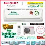 ((Pwp Install)) Sharp R32 1.0hp J-Tech Inverter Aircond AHX10BED &amp; AUX10BED R32 1.0hp Standard Inverter Air Conditioner ((5 Star Energy Rating))