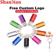 SHANDIAN (1PCS Free Custom Logo) USB 2.0 Flash Drive 128GB Free Key Chain Pen Drive 64GB Business Gi