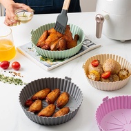 【Ready Stock】1PC Silicone Air Fryer Liners Pot Reusable Air Fryer Basket Bowl, Baking Tray Pots For  Air Fryer Oven Accessories