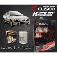 PROTON PERDANA 1995-2010 CUSCO JAPAN FULLY SYNTHETIC ENGINE OIL 5W40 SN/CF ACEA FREE WORKS ENGINEERING OIL FILTER