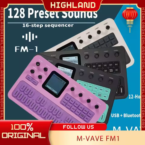 M-Vave Fm-1 Portable Fm Synthesizer Effect Pedal 12h Battery 6-Operator 32-Algorithm 128 Presets Bui