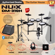 Nux DM-310H Full Set Digital Electronic Drum Kit with Bluetooth and Dual Mesh Head (DM310H DM 310H)