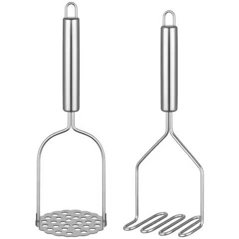 2PCS Mashed Potato Masher - Stainless Steel Potato Smasher, Masher Kitchen Tools & Utensils for Avoc