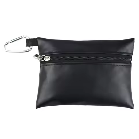 Golf Ball Leather Golf Storage Bag Portable Golf Ball Bag With Carabiner Waterproof Golf Ball