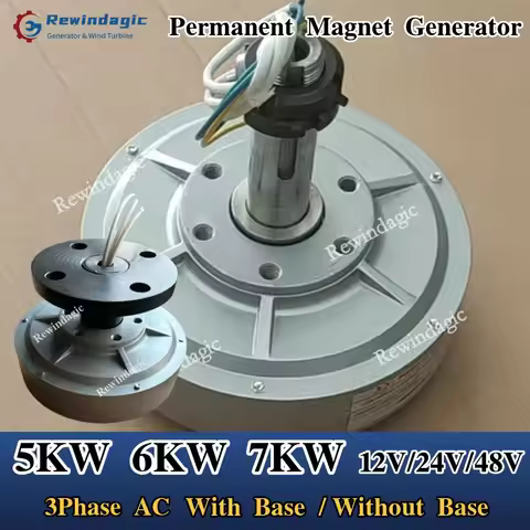 Premium Material 5000W 6KW 7KW 48V Coreless Rare Earth Permanent Magnet Generator With Base Alternat