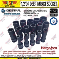 GESTAR Long Impact Socket Wrench 1/2"DR Deep Impact Socket 8 10 11 12 13 14 15 16 17 18 19 20 21 22 