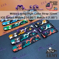 ICE Watch 2 (1.96'') Watch 1 (1.85'') Military Army Style Color Series Strap 22mm ICE Smartwatch 2 J