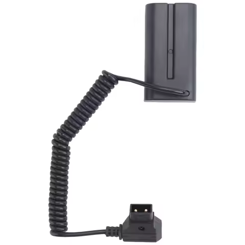A73E-Coiled D-Tap to L-Series F550 Battery Dummy Cable for Sony Feelworld/Atomos Shinobi Small Hd/An