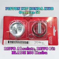 Piston Kit set Kwb Asli Original Motor Honda Blade 110 Karbu Absolute Revo Revo Fit Ukuran Os Over