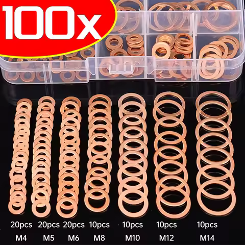 Sump Plug Auto Gasket Copper Washer Seal Ring Set M4 M5 M6 M8 M10 M12 M14 Oil Drain Kit Car Engine A