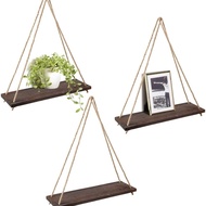 Wooden Shelf Organizer Swing Bohemian Style Wall Decoration Bedroom Flowerpot Plant Plant Rack