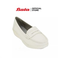 Bata LADIESCASUAL รองเท้าลำลองสตรี รองเท้าพยาบาล MOCCASINE Nurse แบบสวม สีขาว รหัส 5511105 Ladiesflat Fashion