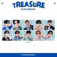 MINI STIKER DECO TREASURE GINGHAM BLUE (ISI : 8 PCS) STICKER CHROMO KPOP IDOL KOREA PREMIUM MURAH UN