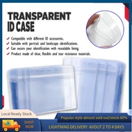 Transparent Plastic ID Holder with Zip Lock Vertical & Horizontal ID Case ID Protector