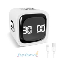 FAYSHOWS Pomodoro Timer, Rotation Timing 5/10/30/60min Digital Cube Timer,  Custom Countdown 3 Volum