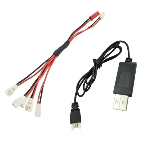 5-in-1 USB Charger Cable for WLtoys V911/JJRC H36/Eachine E010 – XH2.54 Plug 3.7V LiPo Battery Charg