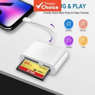 USB Type-C CF Card Reader for iPhone 3-in-1 SD TF CF Card Reader Adapter Camera Card Reader Accessor