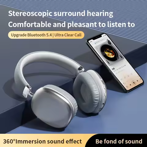 New P9 Wireless Bluetooth Headphones Noise Cancelling Mic Pods Over Ear Sports Gaming Headset For Ap